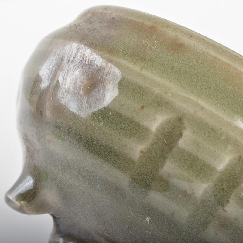 中国　龍泉窯青磁　刻線文　三足香炉　C　R6858E