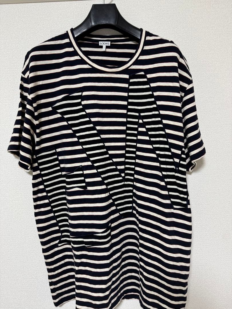LOEWE ストライプ Tシャツ ネイビー/ホワイト