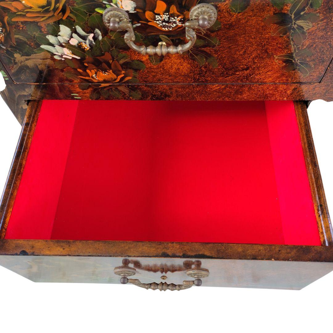 極希少 中国家具 猫脚 チェスト 棚 キャビネット 花柄 燕 アンティーク