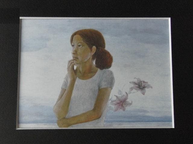 丹羽尚子、【予感】、希少な額装用画集より、新品額装付、状態良好