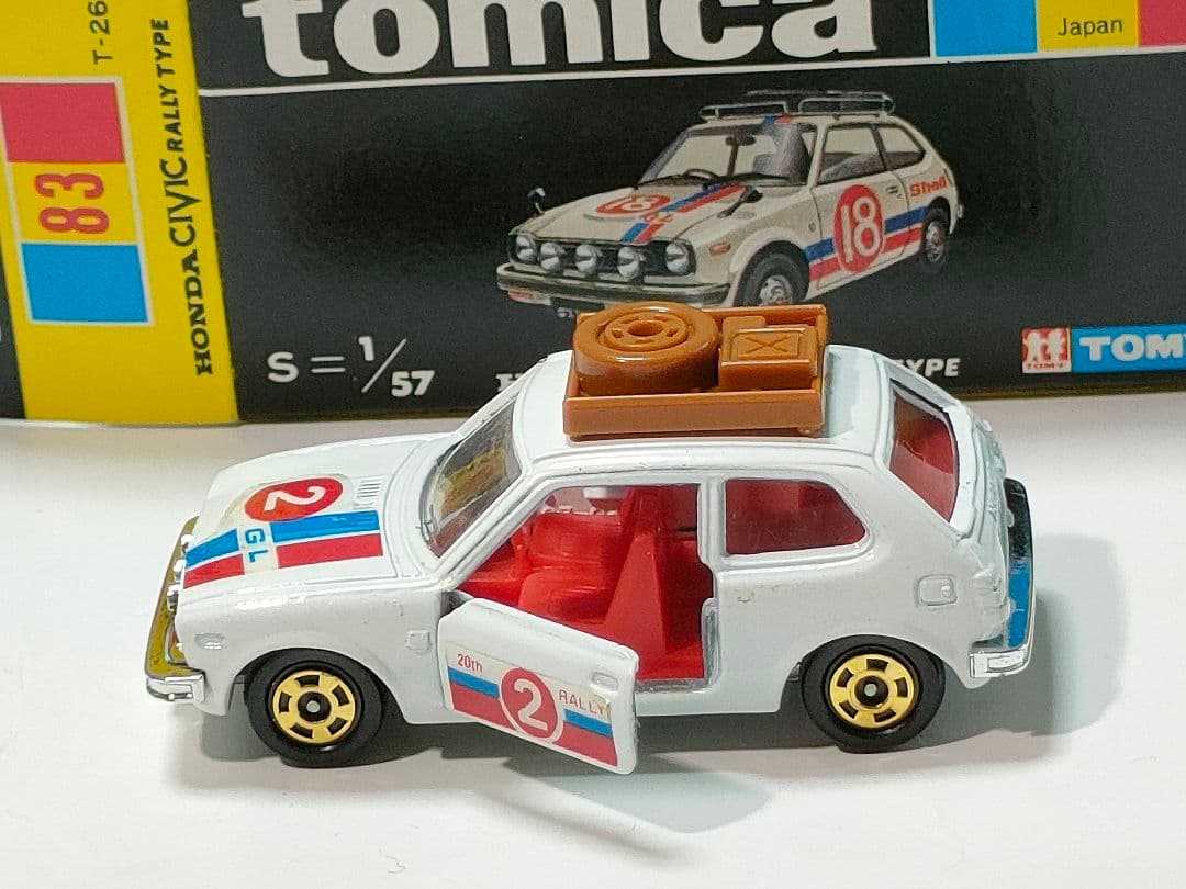 黒箱トミカ 83　ホンダシビックGLラリータイプ　美品　日本製　デッドストック