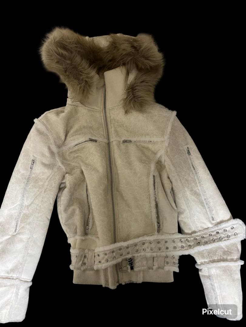 ジャケット・アウター Racer Worldwide white SHEEPASKIN JACKET