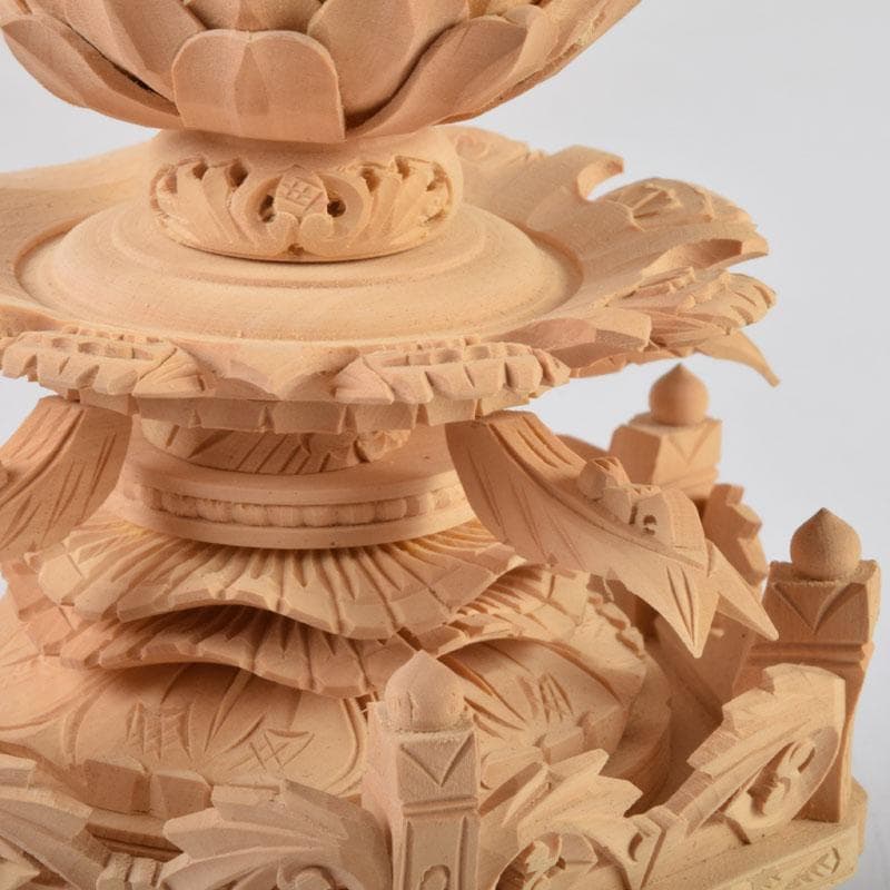 仏教美術　柘植彫刻　西立弥陀像　仏像　華鬘台　C　8784