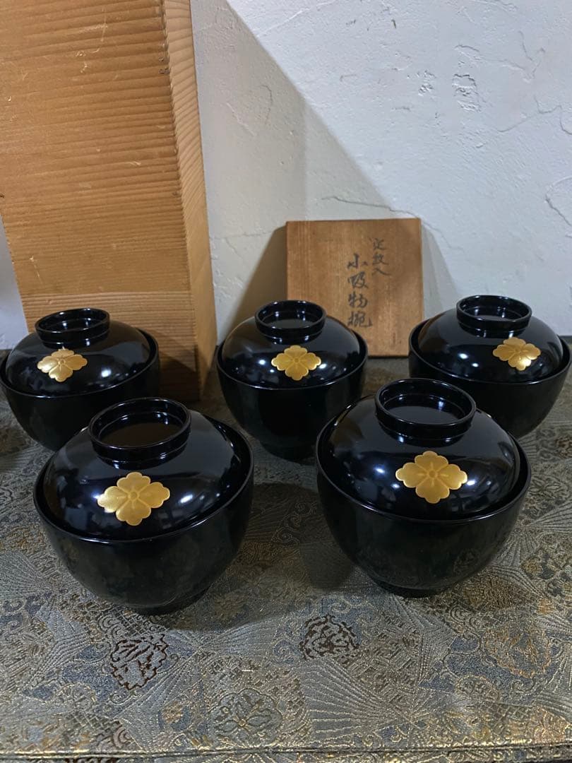 輪島塗　小吸い物椀　新品　超美品　5個　懐石道具