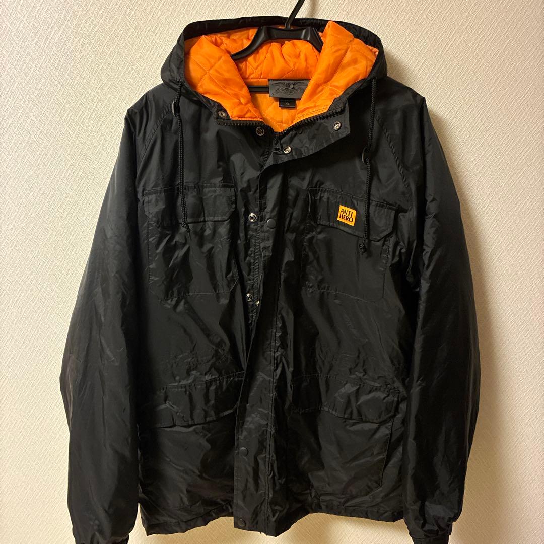 ANTI HERO ブラック/オレンジ ナイロン ジャケット XL