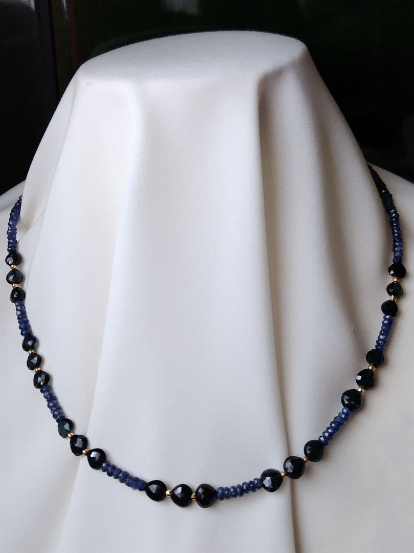 K18 ２種類の、サファイア　ネックレス