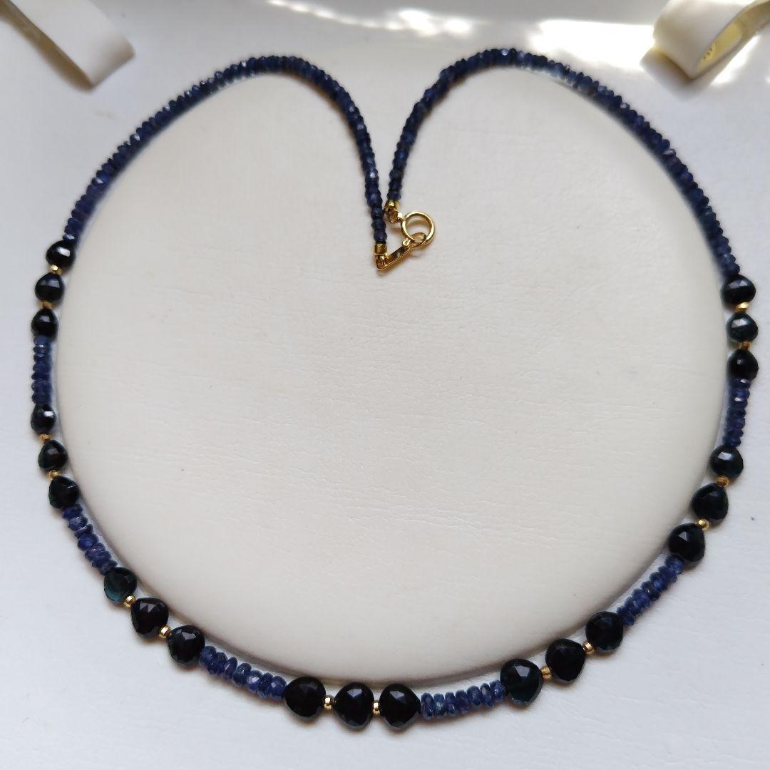 K18 ２種類の、サファイア　ネックレス