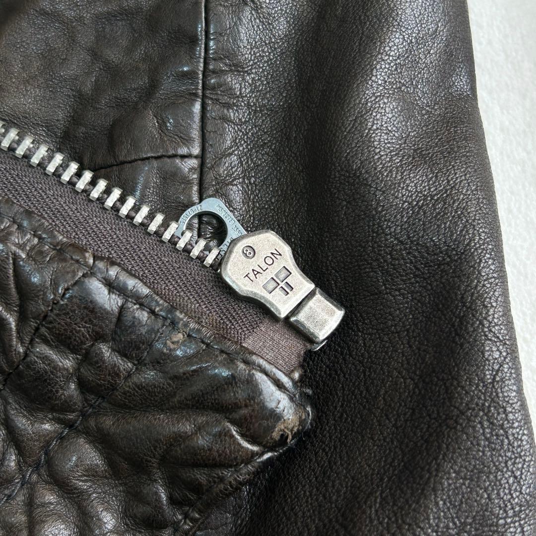 ま*l様 ディーゼル 羊革レザー シングルライダース ジャケット L レーシング