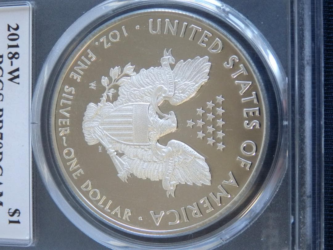 値下げ】米国2018年イーグル銀貨　ジョン・マーカンティサイン PR70DCAM