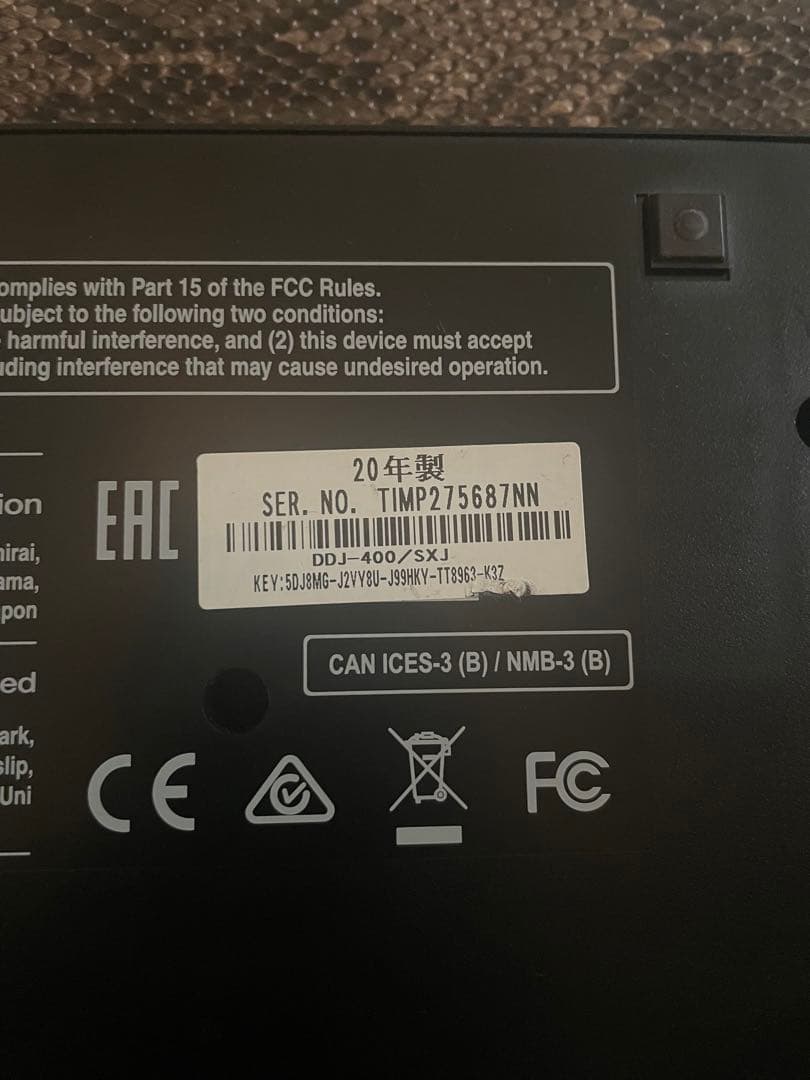 Pioneer DDJ-400 DJ Controller 可動品 箱付き