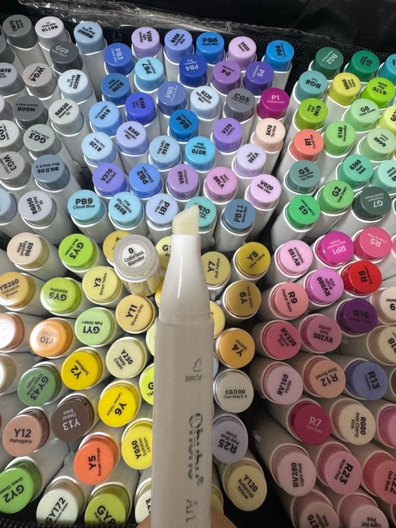 Ohuhu アルコールマーカー　216色　筆