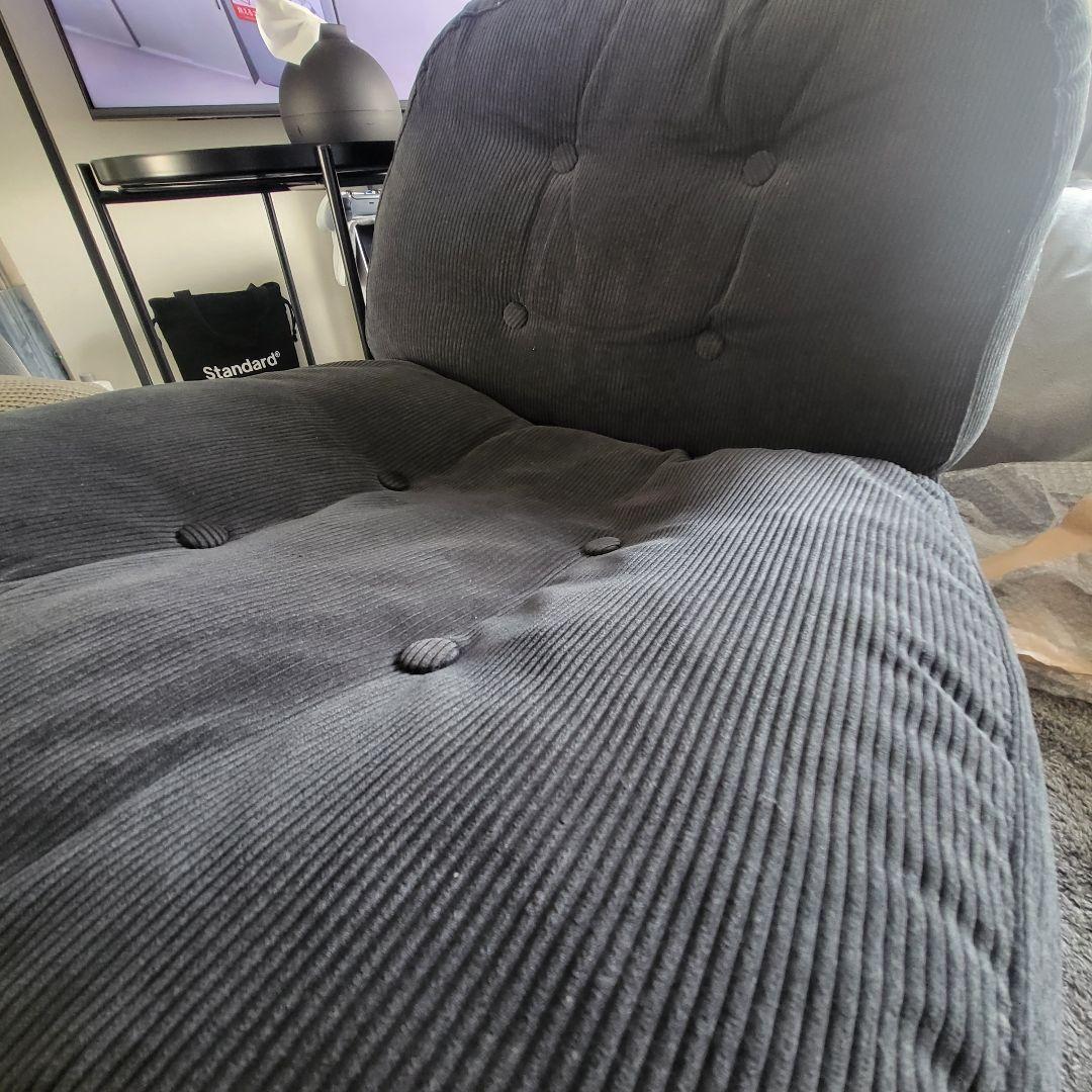 IKEA ディヴリンゲ 黒 ダークグレー コーデュロイ リラックスチェア