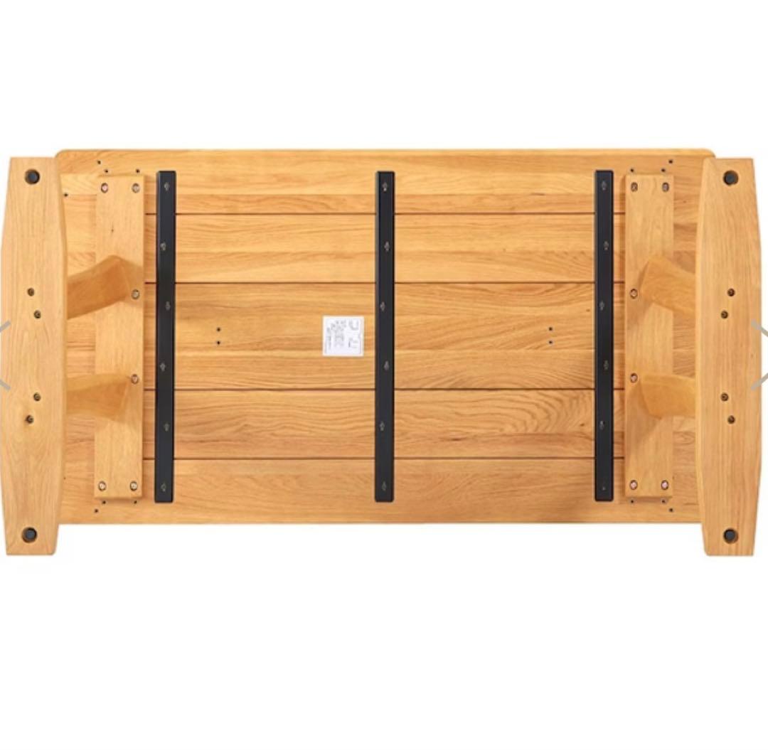 ダイニングテーブル　天然木製　２脚　オーク