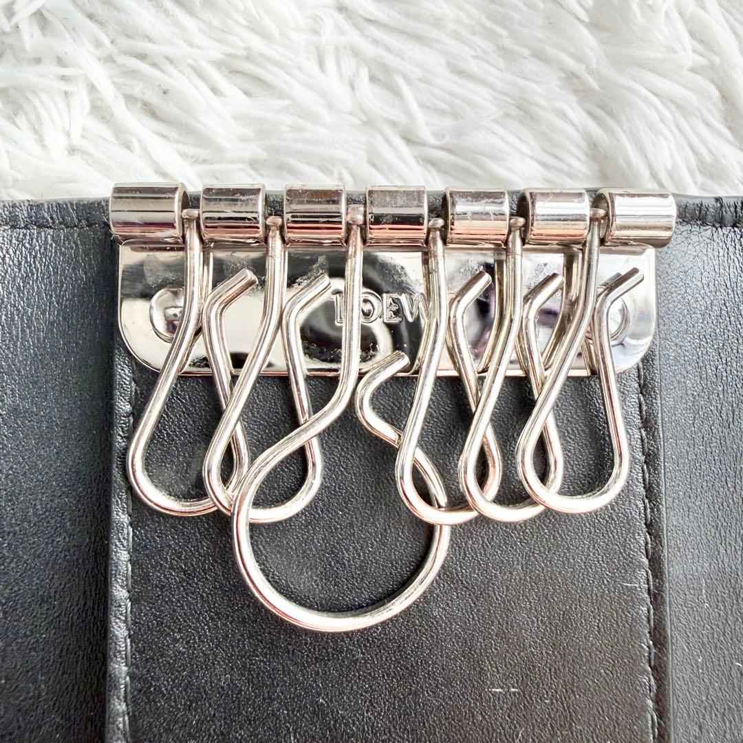 【極美品】ロエベ メンズ キーケース ソフトグレインカーフ ６連 アナグラム