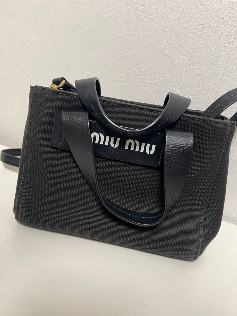 MIU MIU カナパ キャンバス ショルダーバッグ