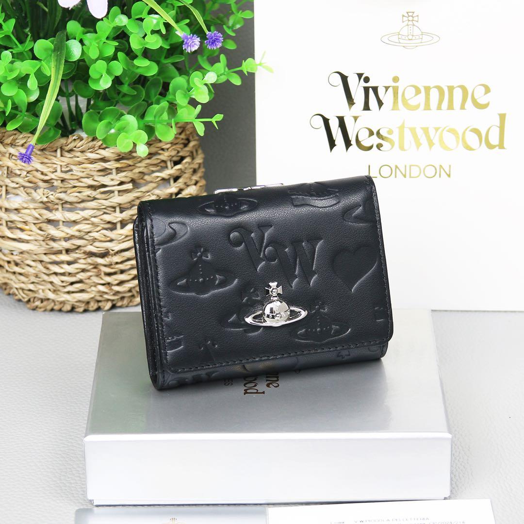 Vivienne Westwood ヴィヴィアン 三つ折り財布 レザー 金s2
