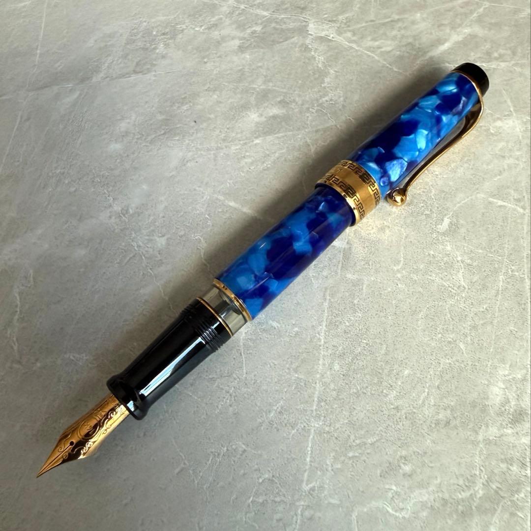 AURORA アウロラ 万年筆 オプティマ 996-B ブルー 吸入式 細字 F