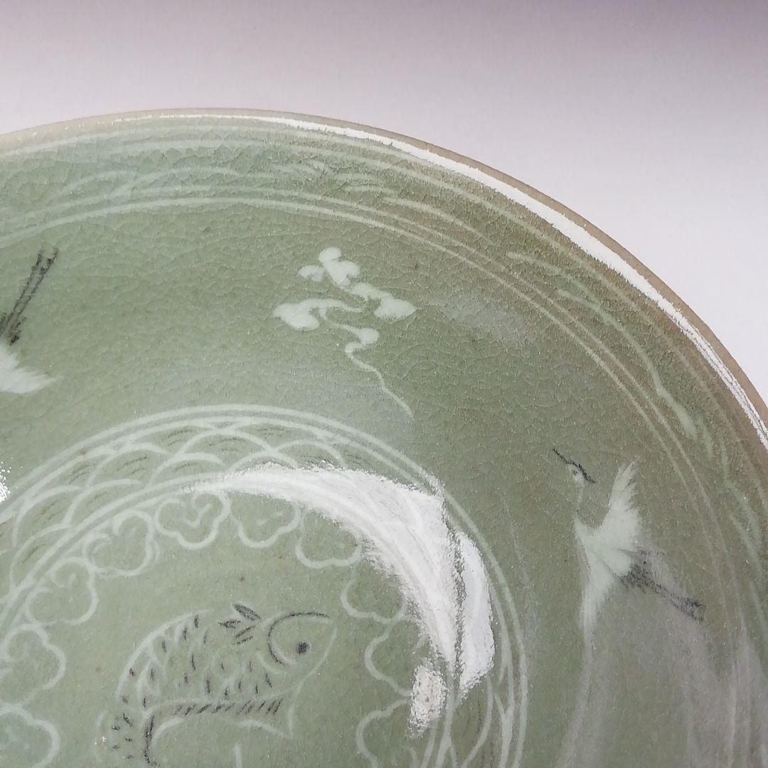 Ｔ１４０　茶碗　『高麗青磁』『石峰　趙懋鎬作』　共箱　抹茶碗　茶道具