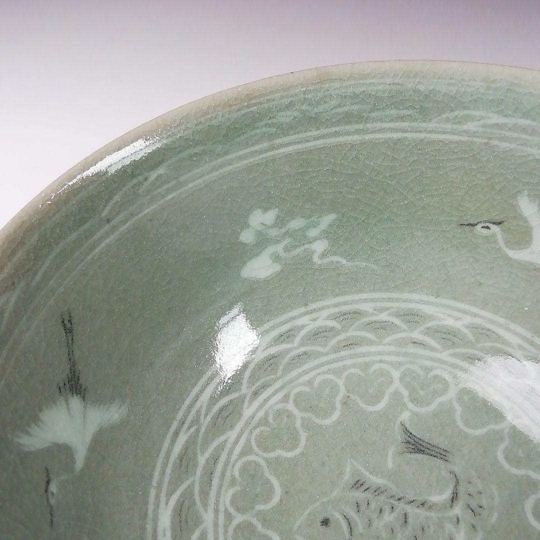 Ｔ１４０　茶碗　『高麗青磁』『石峰　趙懋鎬作』　共箱　抹茶碗　茶道具