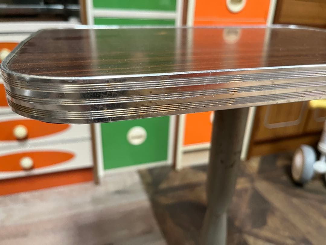 サイドテーブル セット インテリア 昭和レトロ 当時物 アンティーク 鉄脚