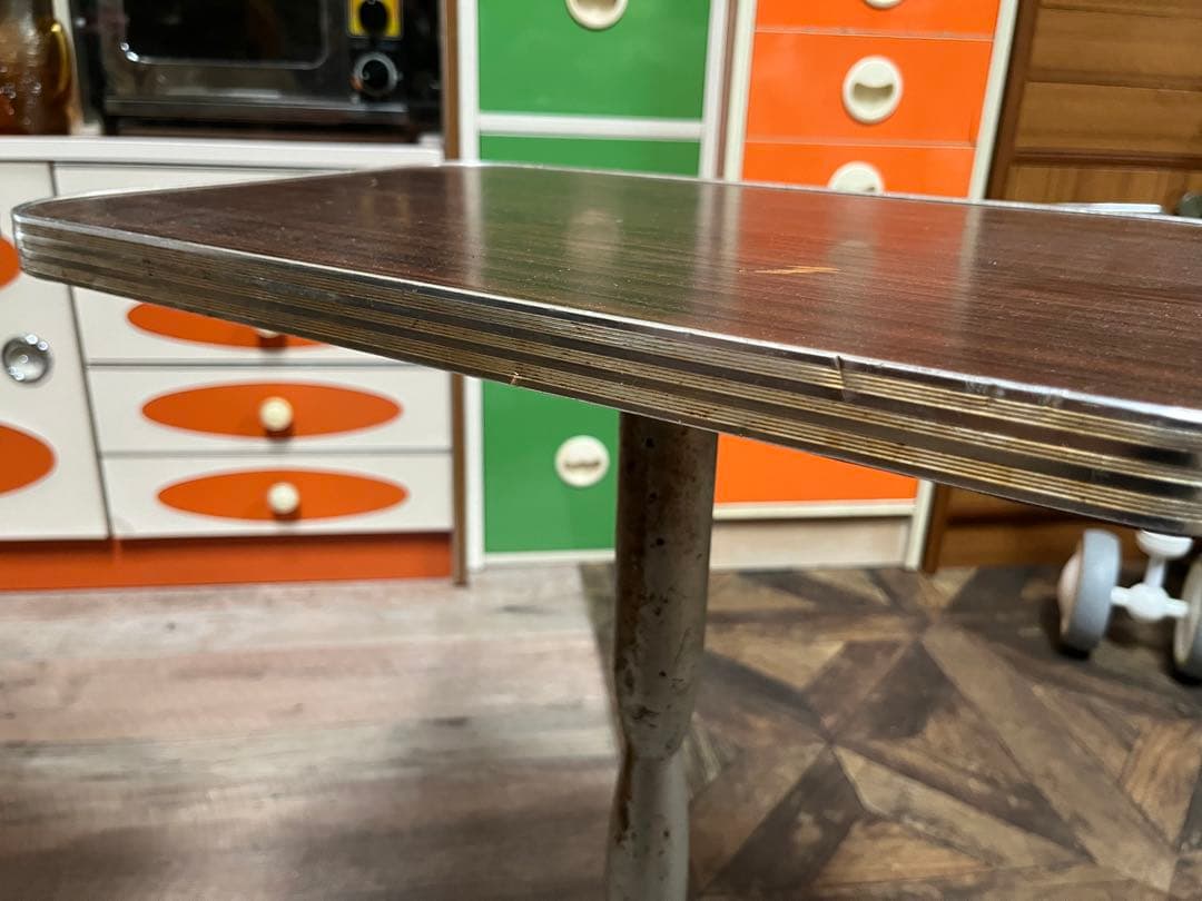 サイドテーブル セット インテリア 昭和レトロ 当時物 アンティーク 鉄脚