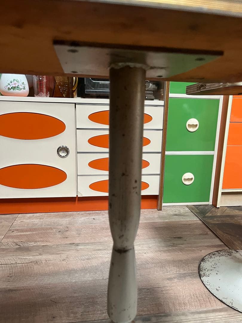 サイドテーブル セット インテリア 昭和レトロ 当時物 アンティーク 鉄脚