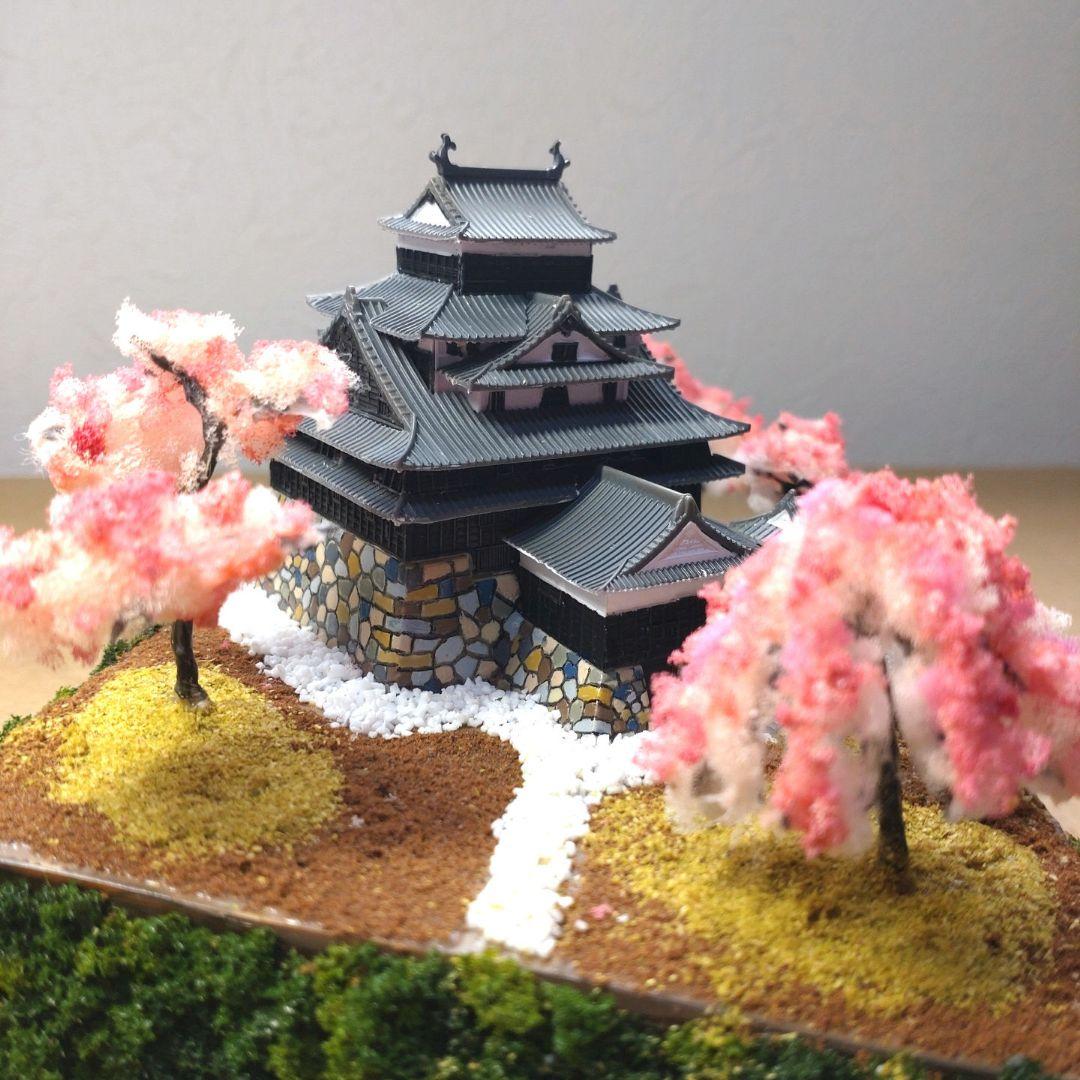 松江城　プラモデル　組立済完成品　桜バージョン
