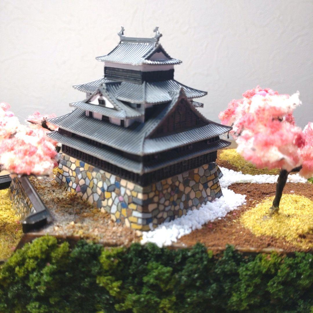 松江城　プラモデル　組立済完成品　桜バージョン
