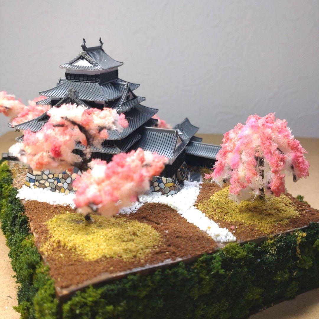 松江城　プラモデル　組立済完成品　桜バージョン