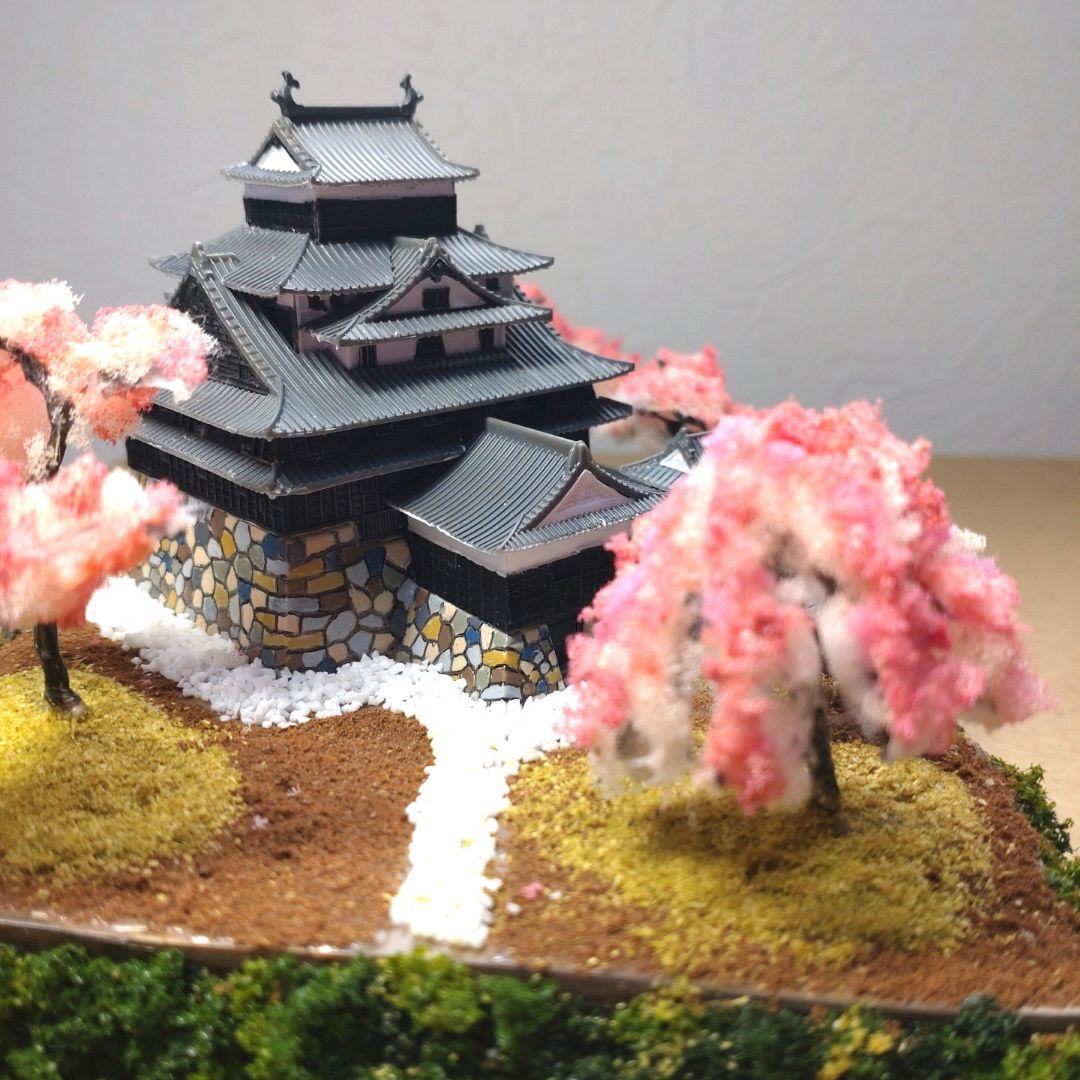 松江城　プラモデル　組立済完成品　桜バージョン