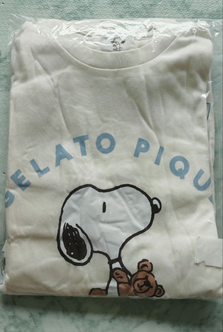 ジェラートピケ×スヌーピー　ワンポイントロンT 　ホワイト　上下セット 15-9