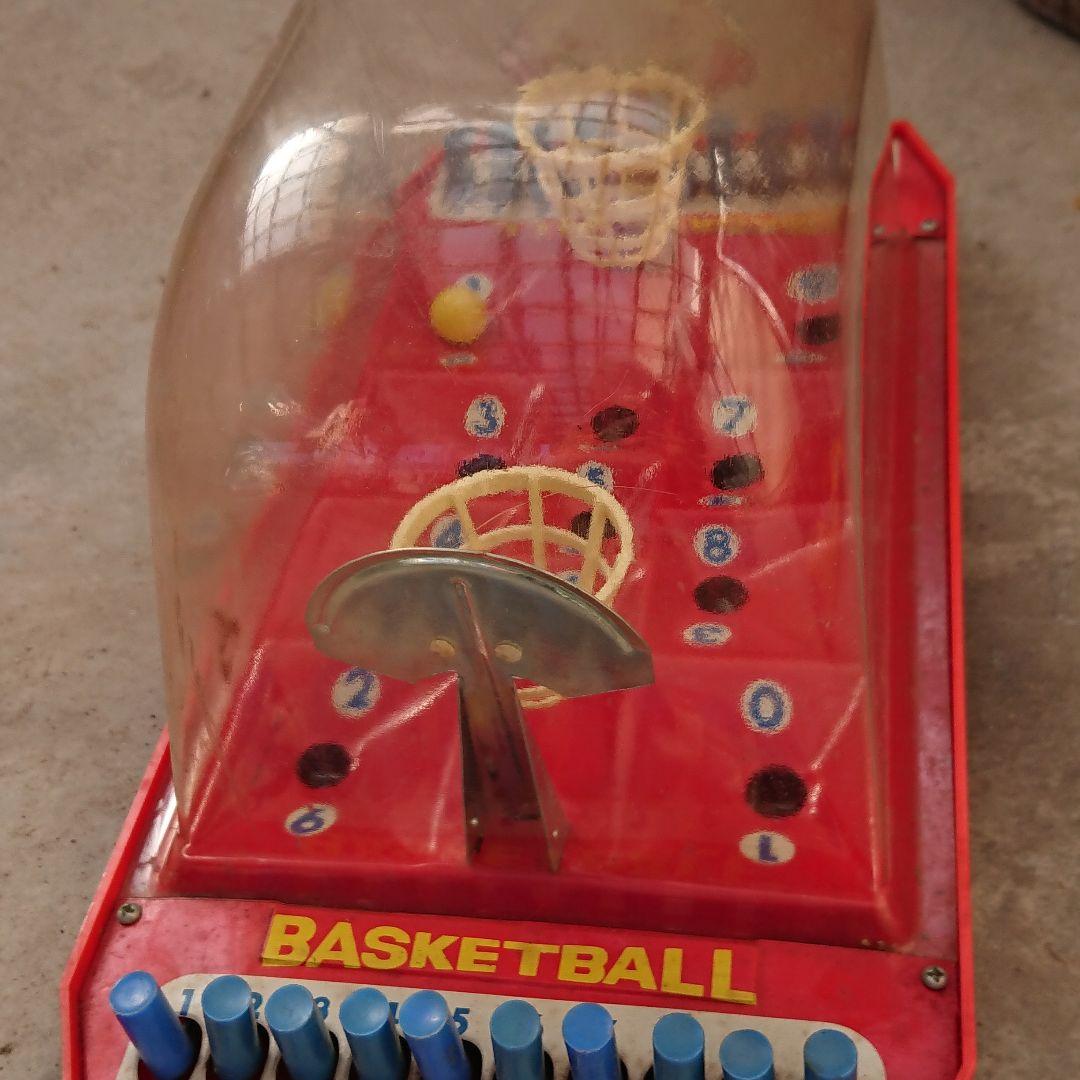 昭和40年代物 ブリキ部分あり卓上バスケットボールゲーム 赤
