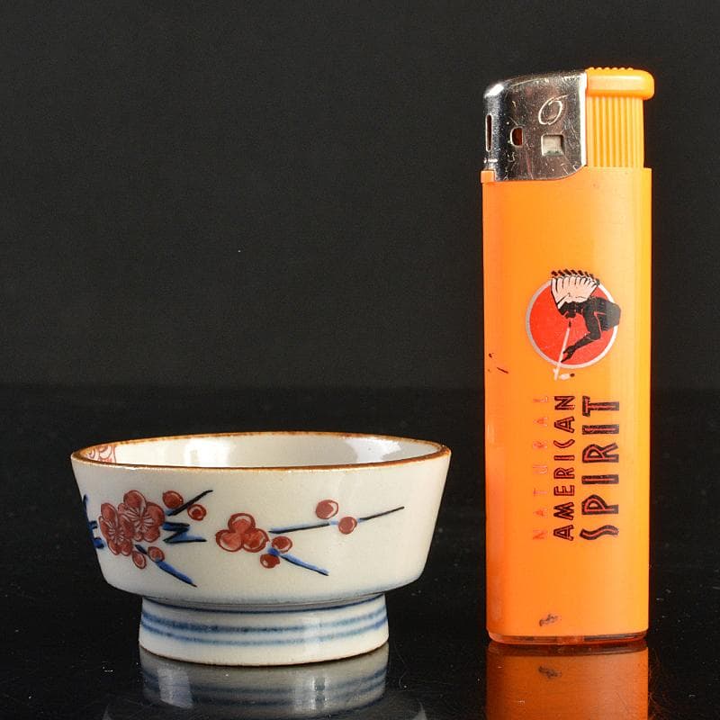 九谷焼　初代徳田八十吉造　色絵　波兎模様　酒盃　共箱 M　R7380