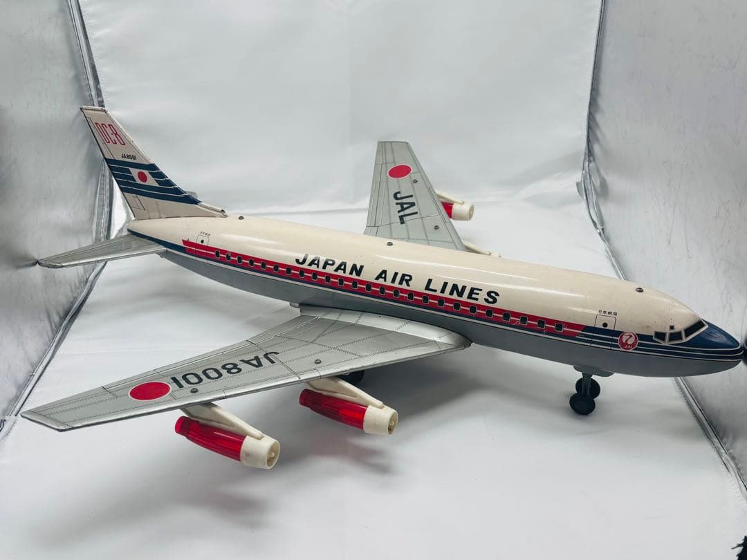 t*t様 野村トーイ当時物特大ブリキ日本航空ダグラスDC-8両翼60㎝1960年