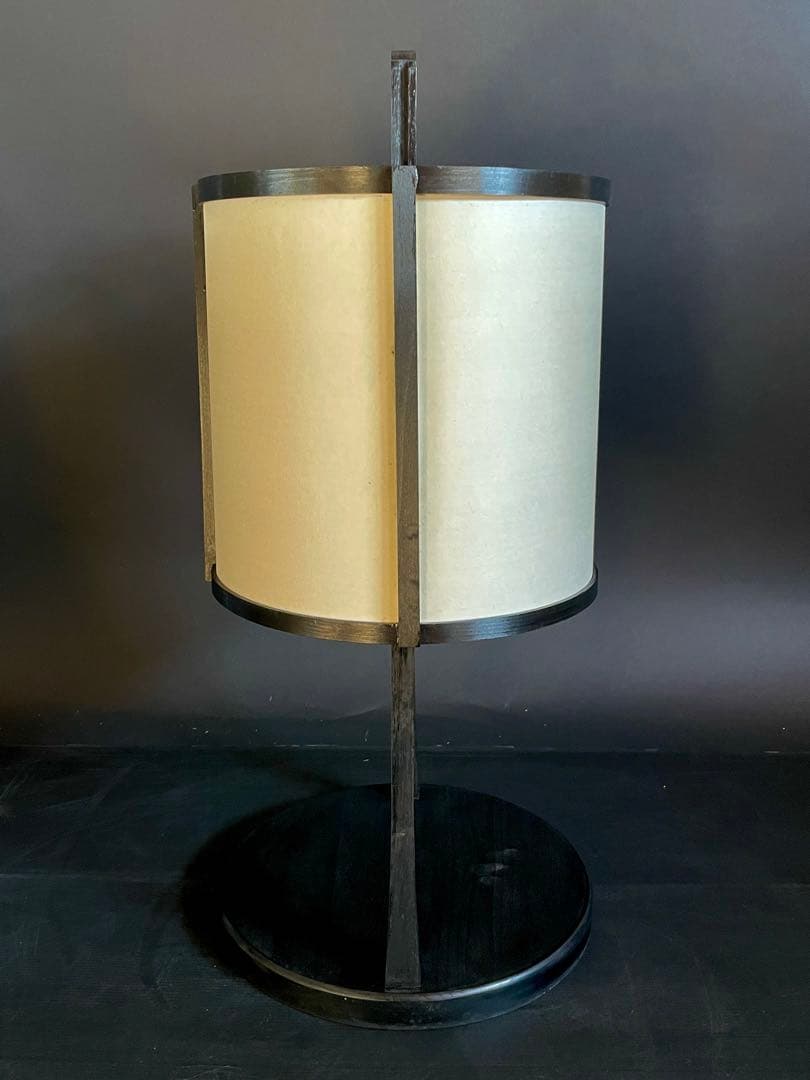 【未使用 保管品】「母」 丸型 行灯 丸行灯 木製 紙箱 アンティーク調 (あ)