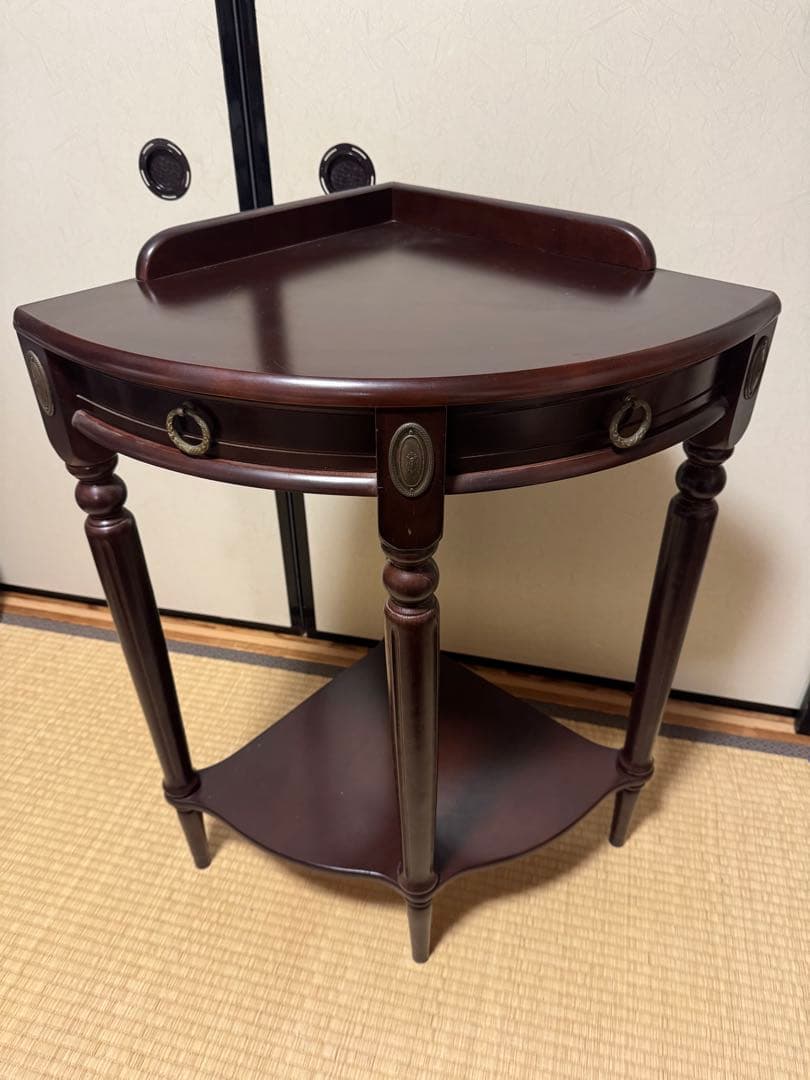 アンティーク　コンソールテーブル　コーナー三角