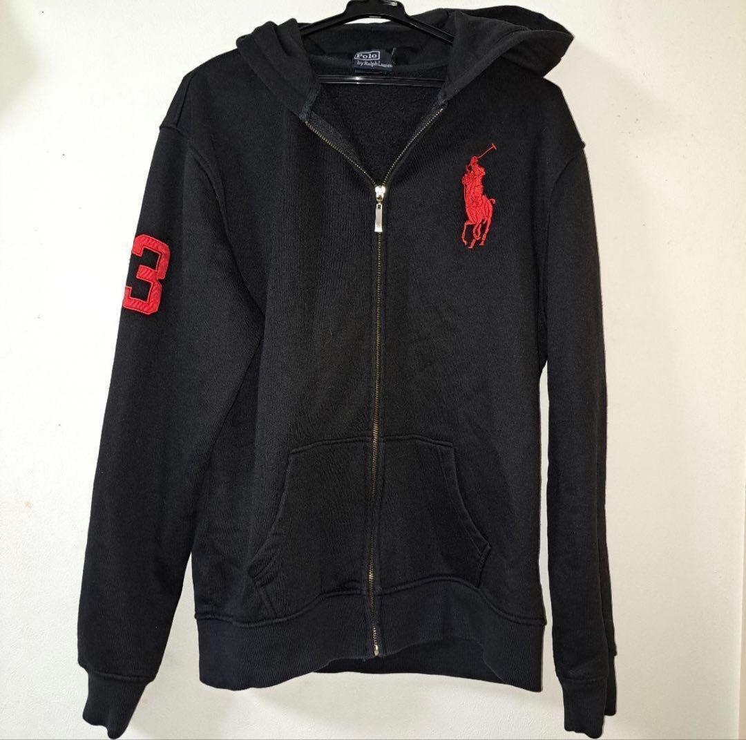 ポロラルフローレン パーカー ジャケット フード付き M ブラック 黒