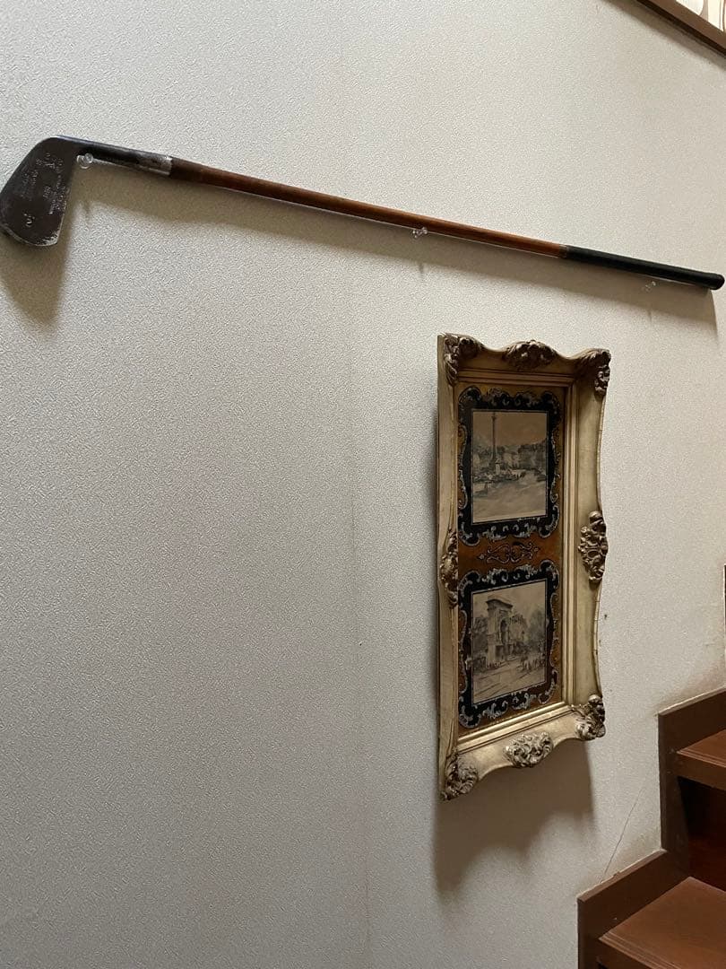 アンティーク　木製　ゴルフ　クラブ　ヒッコリー　アイアン　E　100年　アメリカ