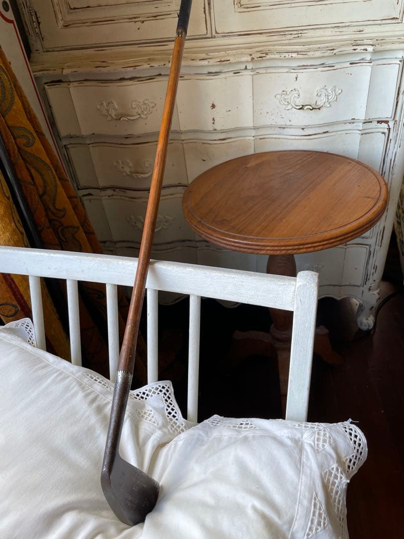 アンティーク　木製　ゴルフ　クラブ　ヒッコリー　アイアン　E　100年　アメリカ