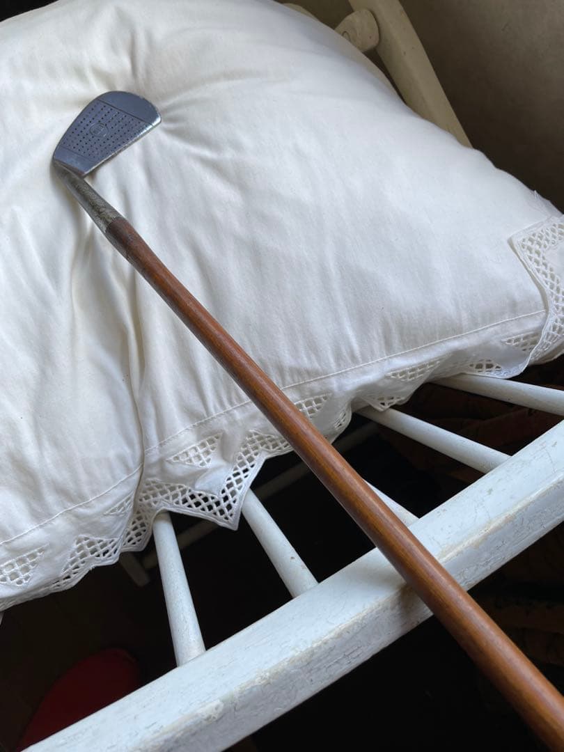 アンティーク　木製　ゴルフ　クラブ　ヒッコリー　アイアン　E　100年　アメリカ