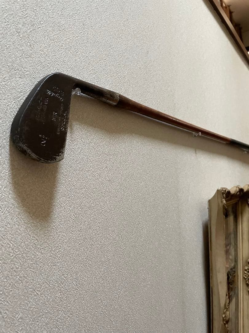 アンティーク　木製　ゴルフ　クラブ　ヒッコリー　アイアン　E　100年　アメリカ