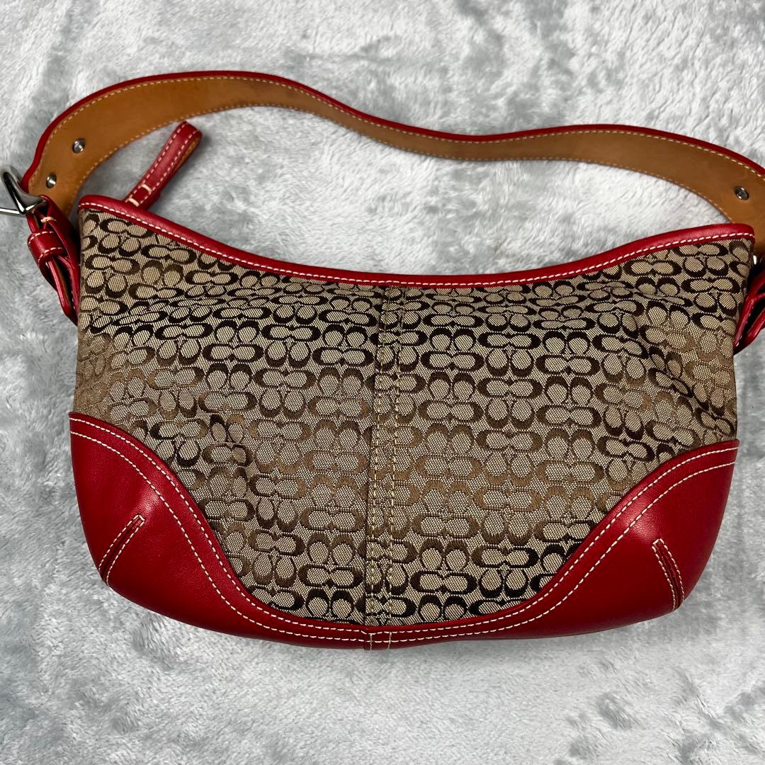 バッグ Coach Hobo Hand Bag Red Signature