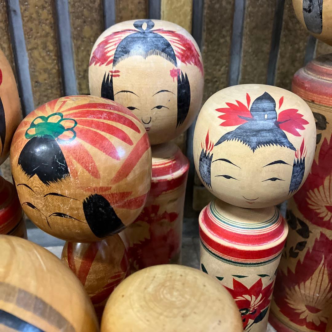 D壁 伝統こけし 創作こけし まとめ売り 24体セット 郷土玩具 工芸品 大量