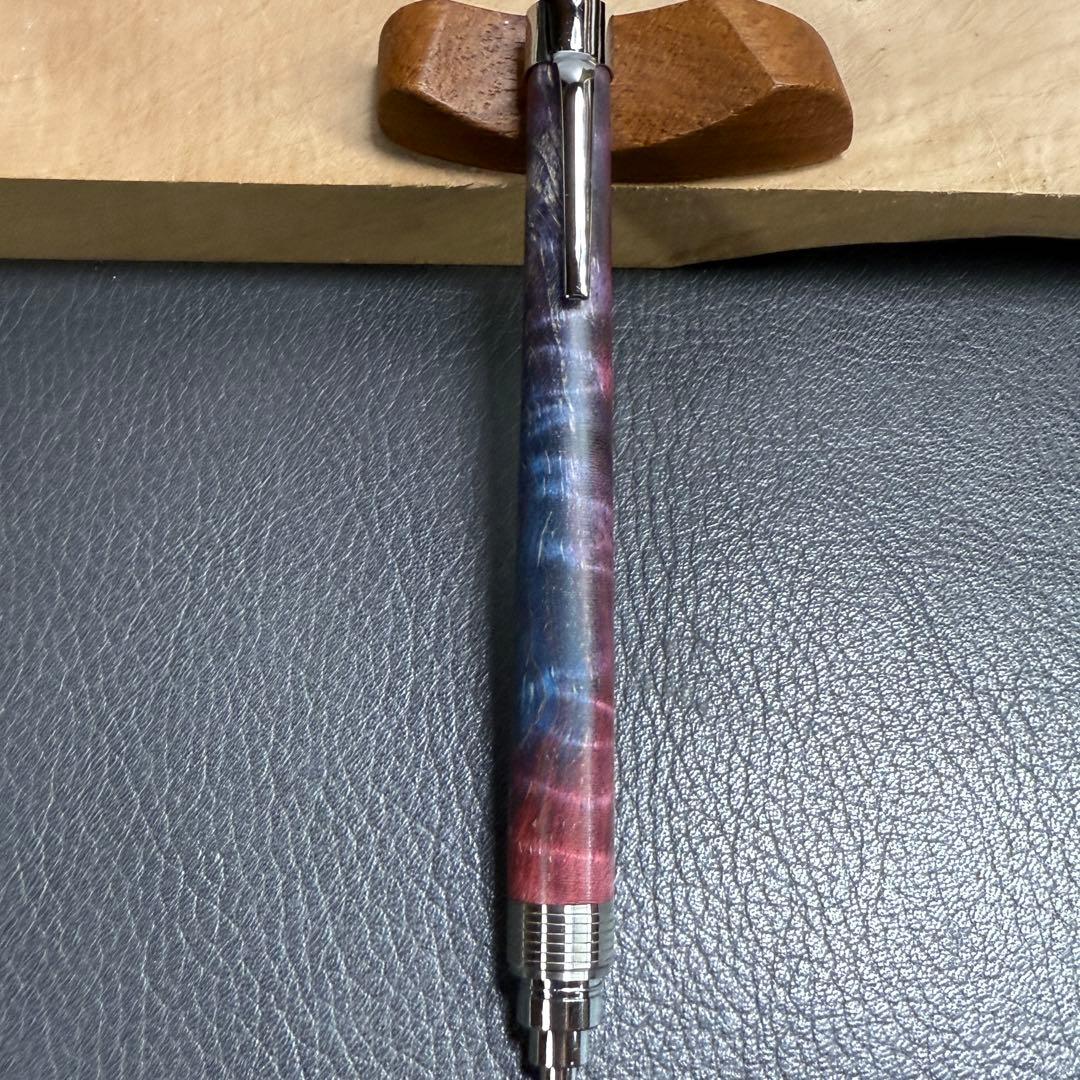 190栃虎杢スタビ　木製シャーペン　最強低重心　溝付き　ステンレス