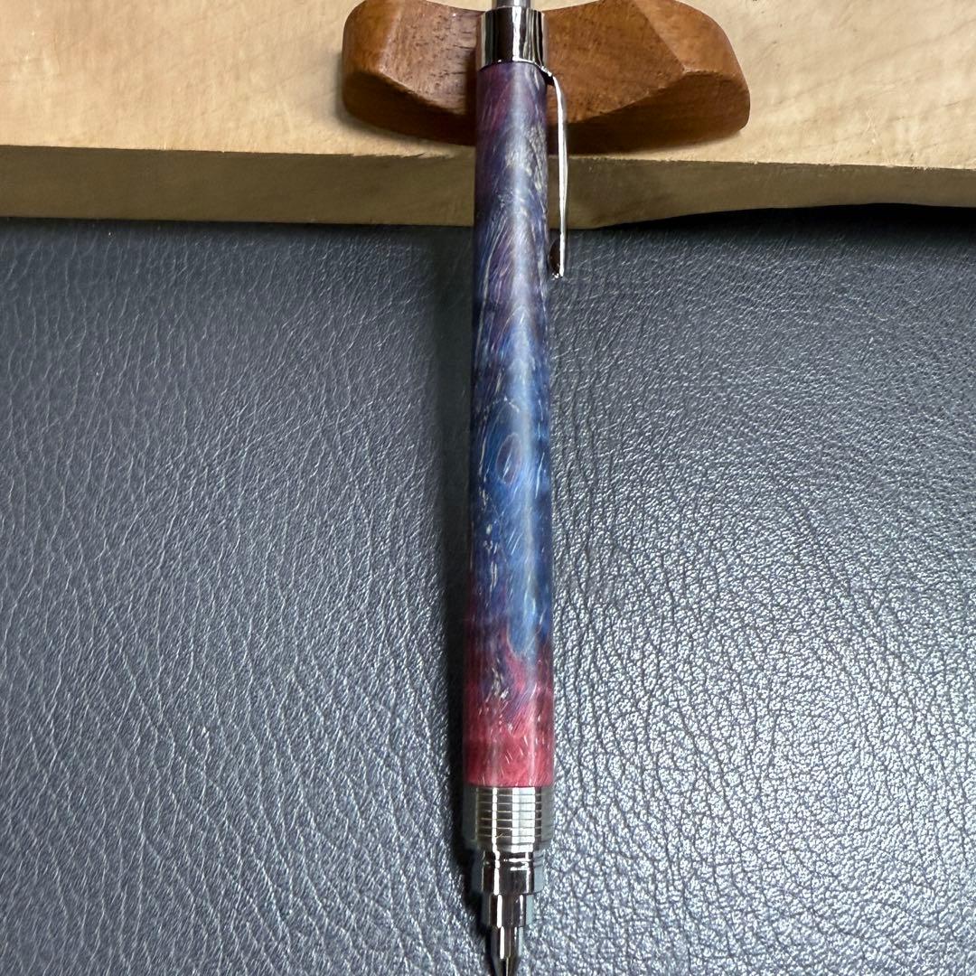 190栃虎杢スタビ　木製シャーペン　最強低重心　溝付き　ステンレス