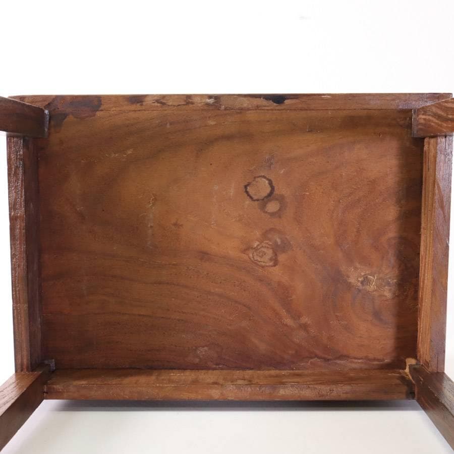 アジアンアンティーク 象嵌 チーク材 サイドテーブル 花台 飾り台