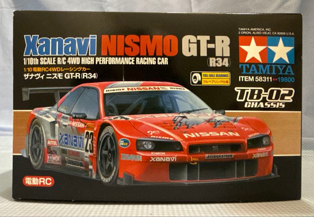 タミヤ◆ザナヴィニスモGT-R R34 TB-02シャーシ 1/10