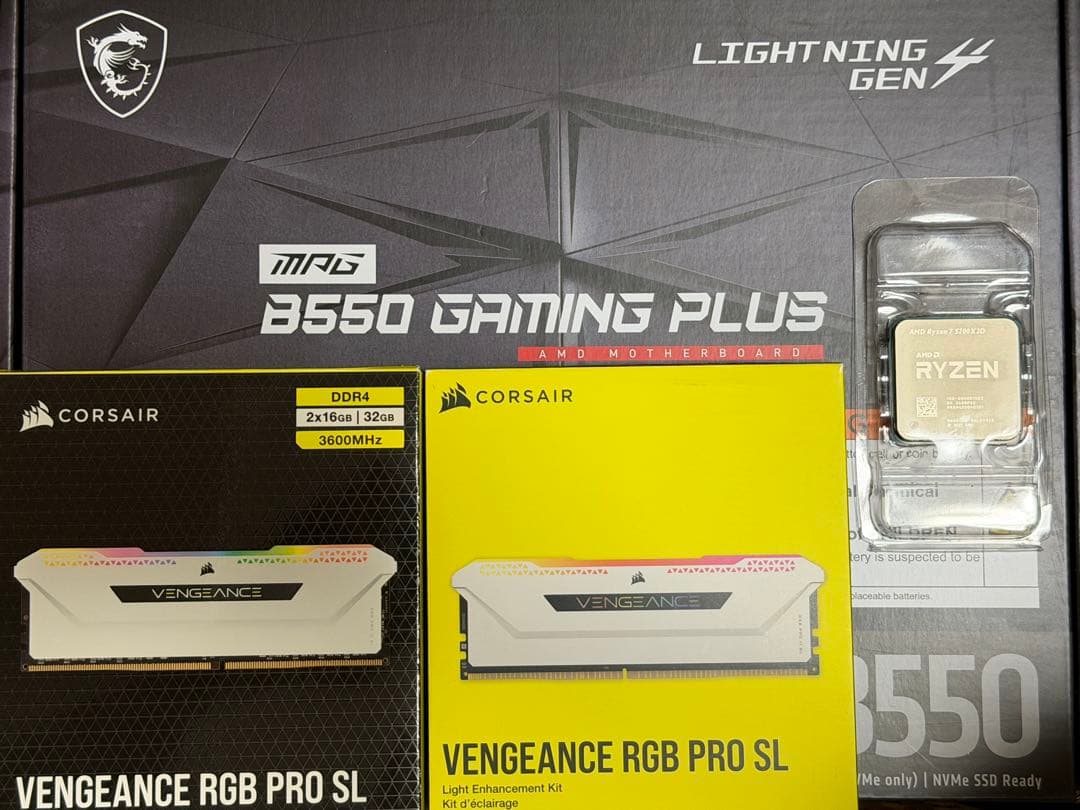 5700X3D+B550+CORSAIR DDR4 32GB+ダミーメモリ