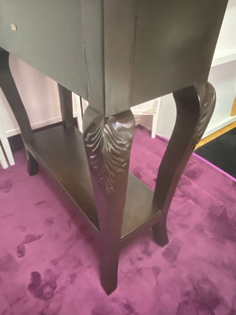 透かし彫♦️彫刻 猫脚 コンソールテーブル♦️コロニアル アンティーク♦️ブラウン