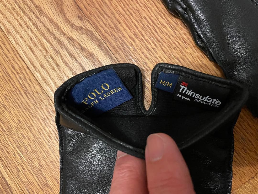 ラルフローレン　羊革手袋　シープレザー　ブラック　M/M